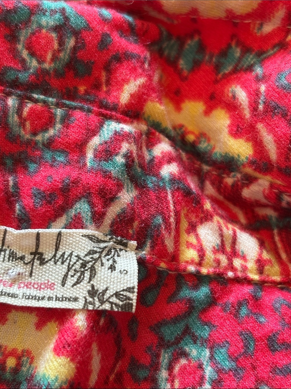 Free People We The Free Cotton Sleep Shirt Happy Holibabe Size Small - Picture 6 of 9